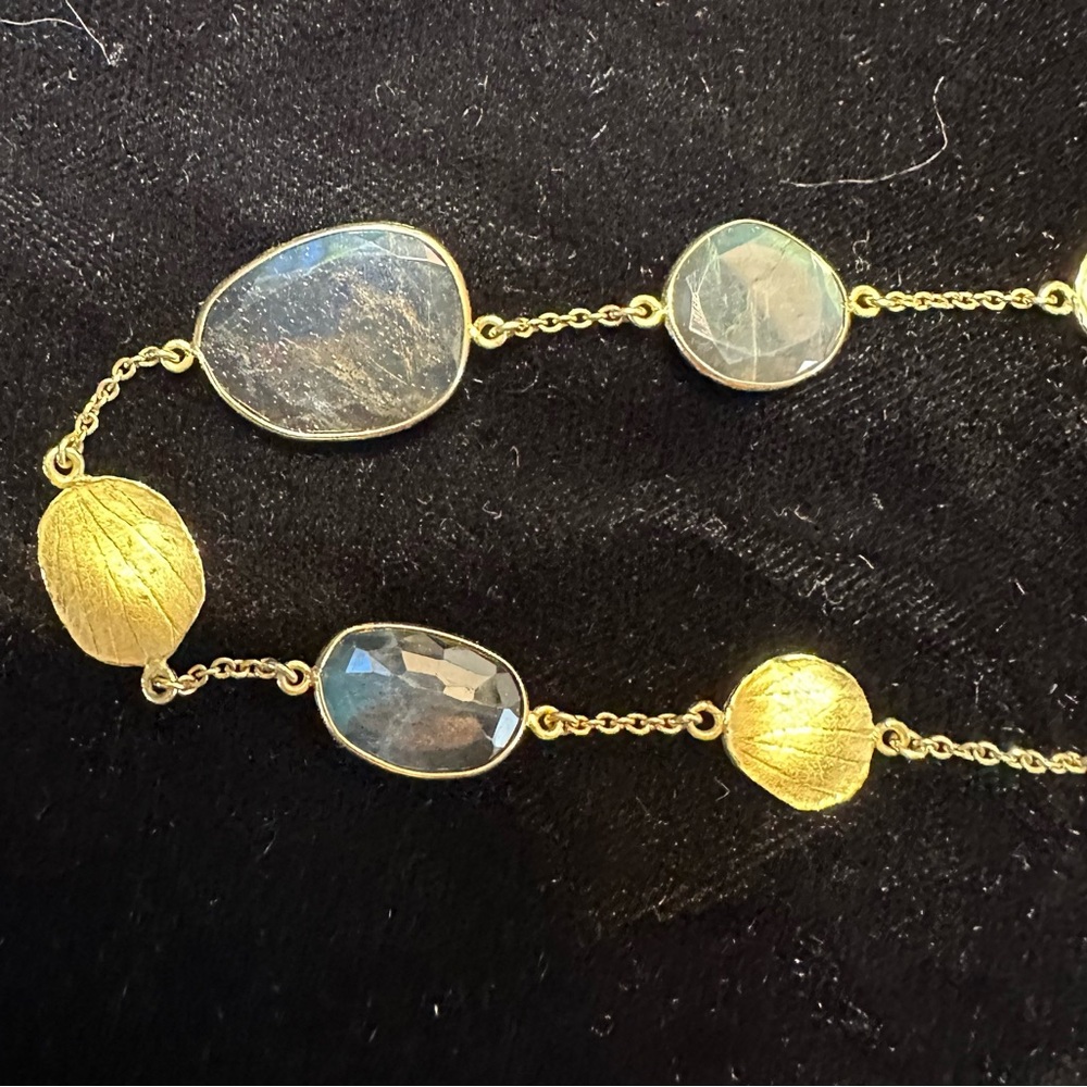 Barbara Heinrich new 18kt gold and labradorite necklace - Picture 9 of 11